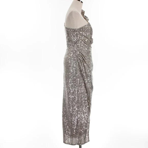 strapless open back dress Missord One Shoulder Sequin Midi Cocktail Dress XH2024 Online Sale – MISS  ORD main image 0